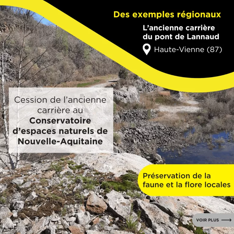 Ancienne carrière en Haute-Vienne réhabilitée et préservée pour la faune et la flore locales