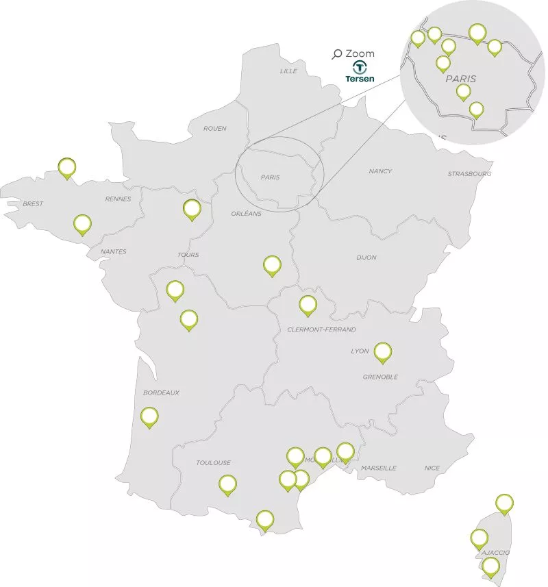 Carte des points de collecte d’amiante en France, réseau de sites dédiés à la gestion et au traitement sécurisé des déchets amiantés issus des chantiers du BTP